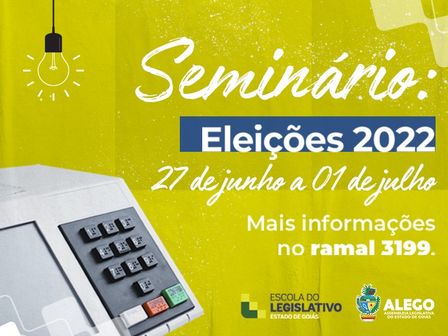 Tem início nesta segunda-feira, 27, na Assembleia Legislativa, o "Seminário Eleições", destinado aos servidores da Casa