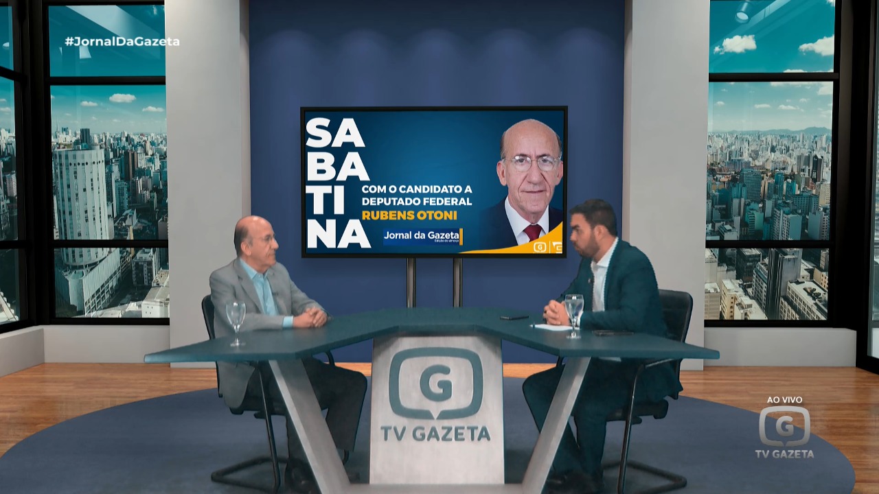 Candidato a reeleição ao cargo de Deputado Federal, Rubens Otoni (PT), é sabatinado pela TV Gazeta