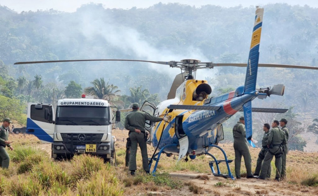 Governo do Tocantins presta apoio no combate a incêndio florestal na Serra das Andorinhas no Pará