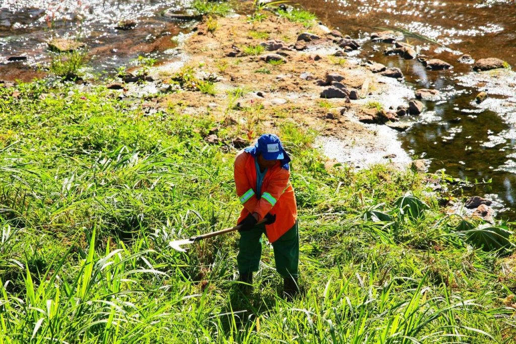 Prefeitura reforça roçagem do mato, poda preventiva e remoção de entulhos para evitar possíveis danos causados pela chuva