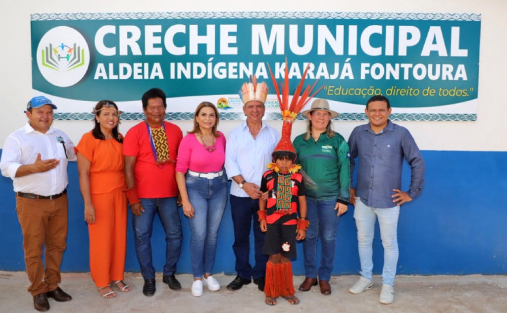 Governador em exercício prestigia inauguração de creche em aldeia indígena de Lagoa da Confusão