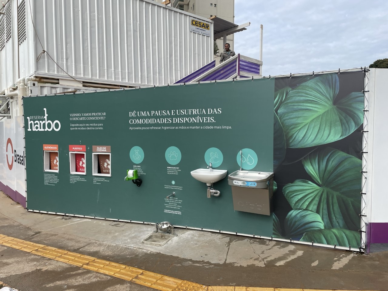 Setor Marista ganha ecoponto, com tapume sustentável