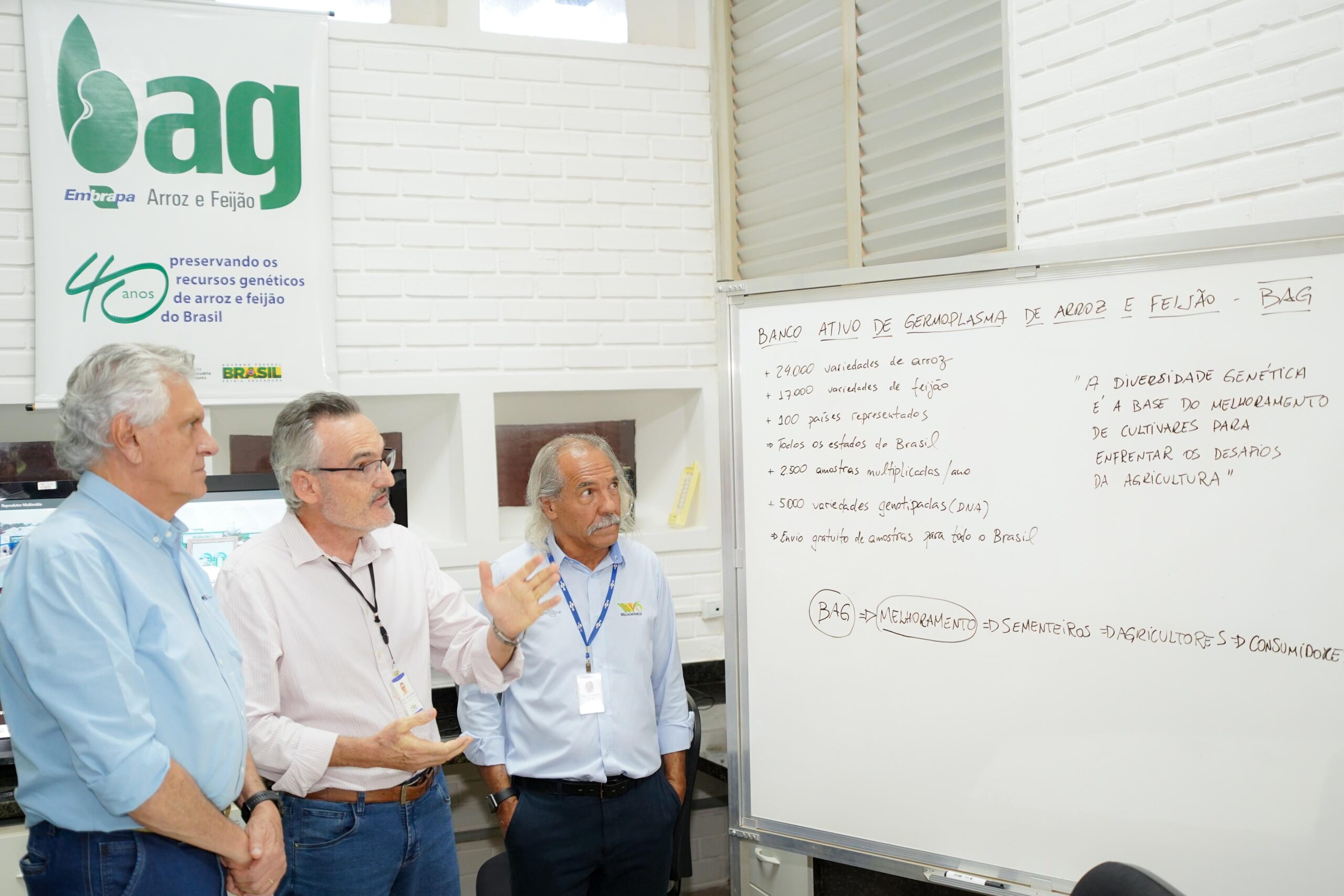 Em centro de pesquisa da Embrapa, Caiado destaca potencial inédito de expansão da produção de arroz em Goiás